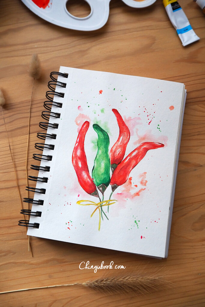 Aquarelle piment Gochu